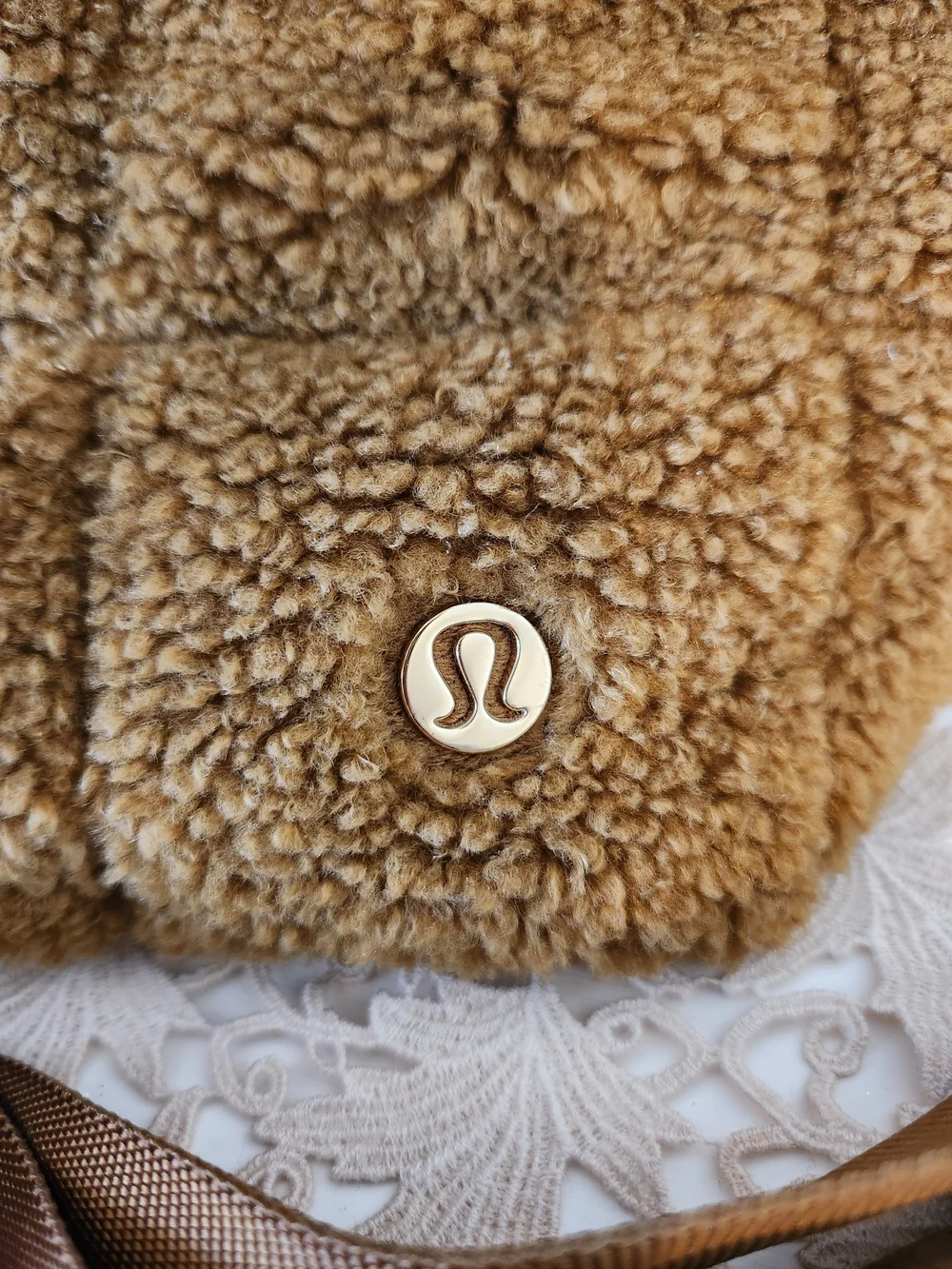 lululemon athletica Brown Teddy Quilted Tote Bag With Crossbody Strap